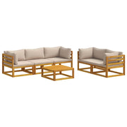 Set di divani 6 pz Naturale Legno di Acacia Massello 3417224