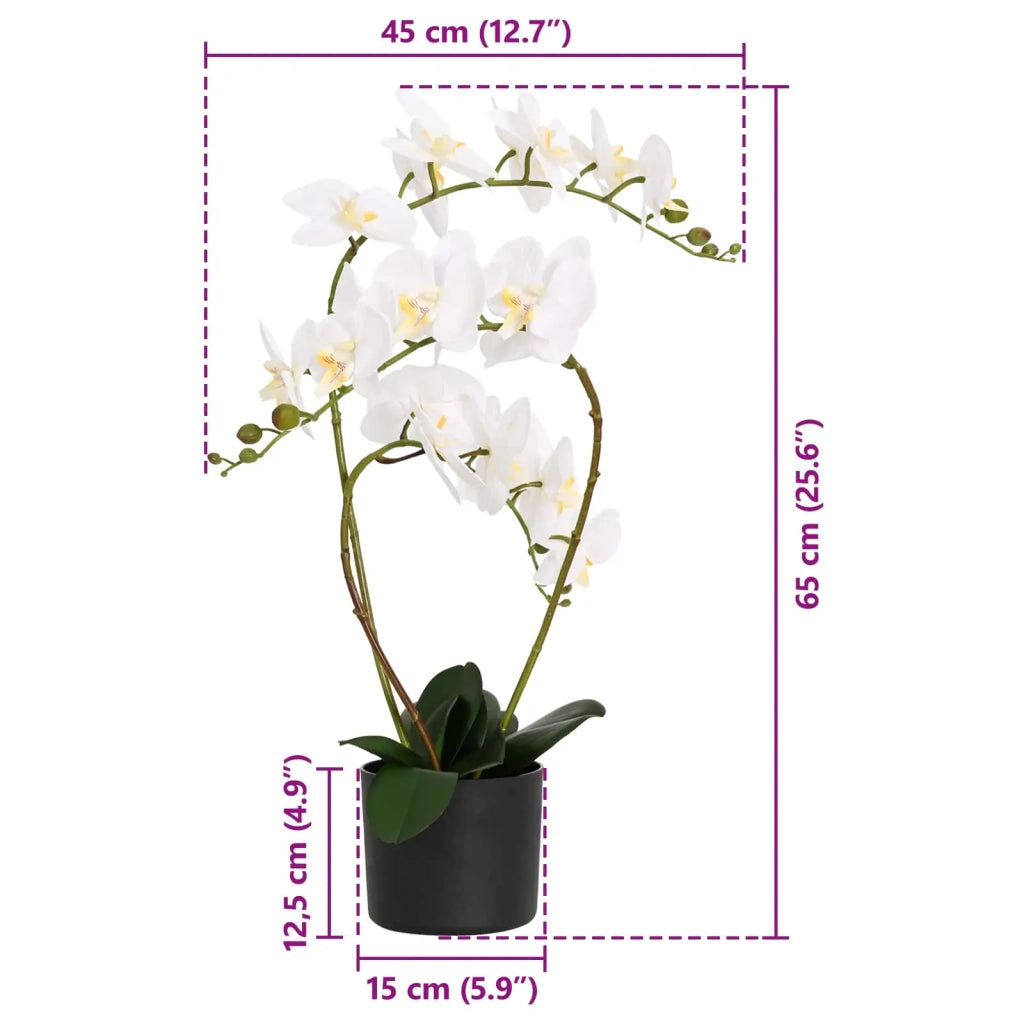 Pianta di Orchidea Artificiale con Vaso Bianco 45 x 15 x 65 cm CFW3342445