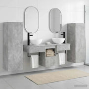 Set di mobili per il bagno 5 pz Grigio Cemento 3405966