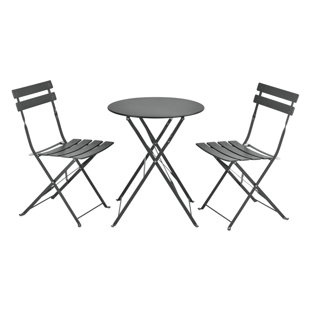 Set da bistrot da giardino pieghevole Caprile acciaio grigio scuro 03_0006938