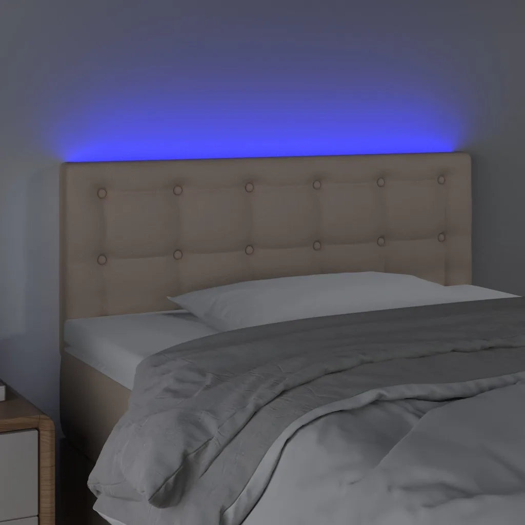 Testiera Cappuccino a LED 80x5x78/88 cm in Similpelle 3121689