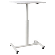 Scrivania mobile regolabile manualmente per laptop ufficio moderno 65 x 48 cm Struttura in acciaio Bianco
