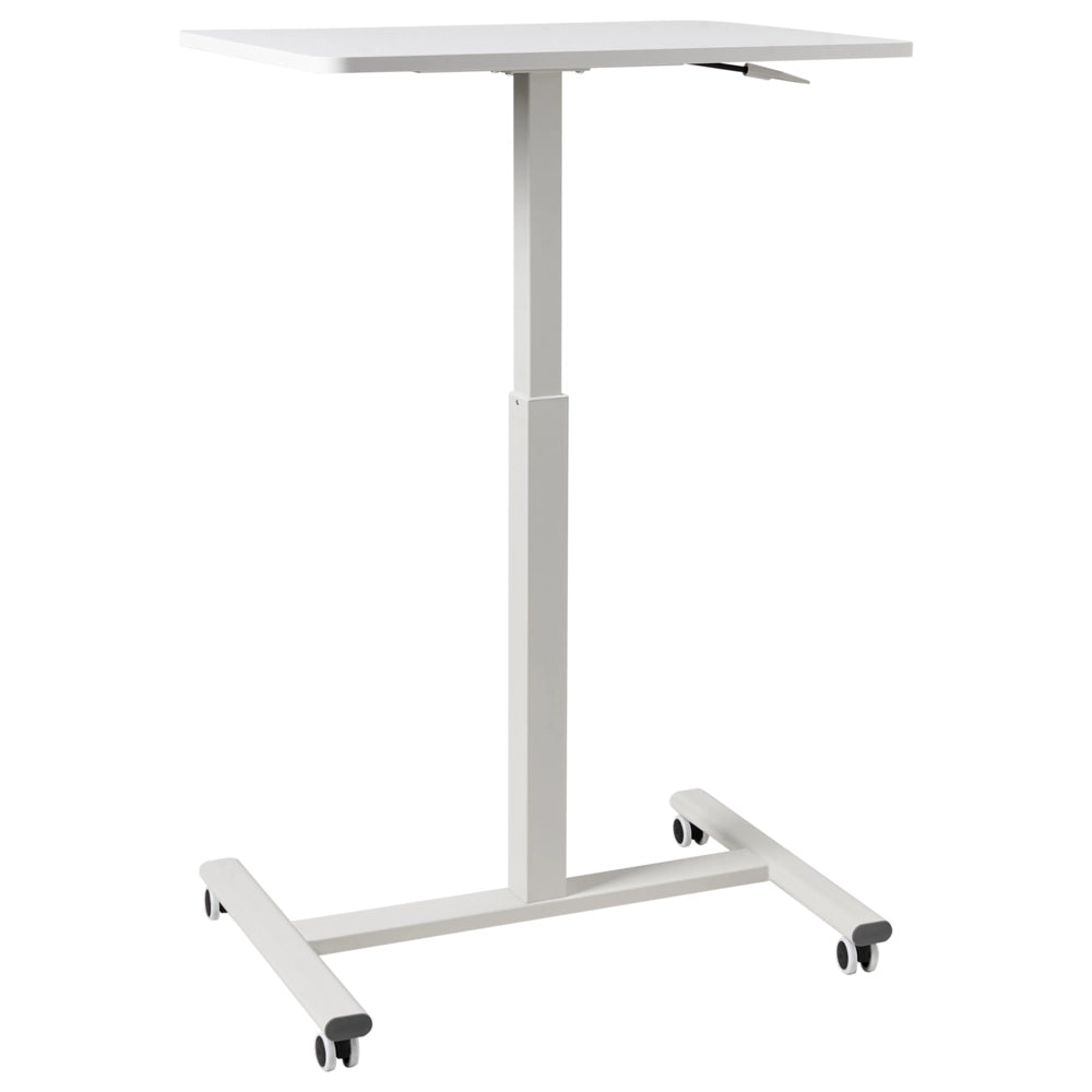 Scrivania mobile regolabile manualmente per laptop ufficio moderno 65 x 48 cm Struttura in acciaio Bianco