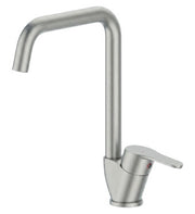 Miscelatore cucina canna ponte design moderno - Finitura acciaio