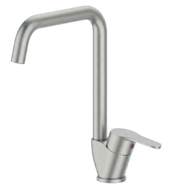Miscelatore cucina canna ponte design moderno - Finitura acciaio