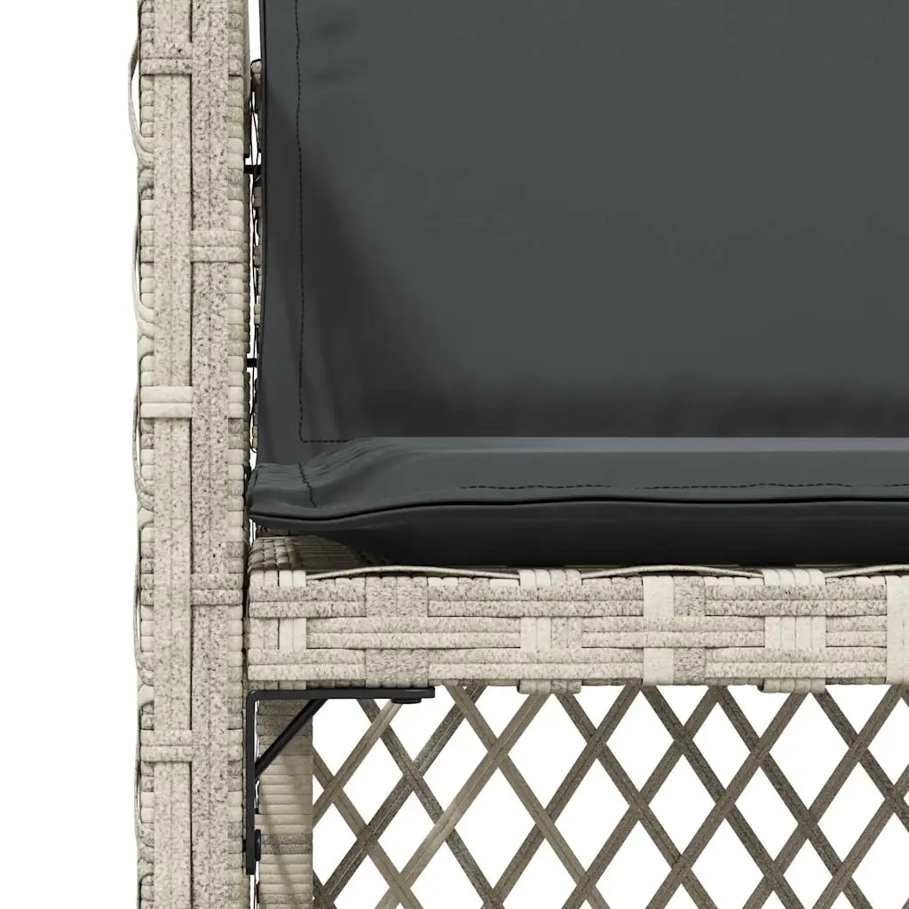 Sedie da Giardino con Cuscini 4 pz | Sedie da Esterno Grigio Chiaro in Polyrattan