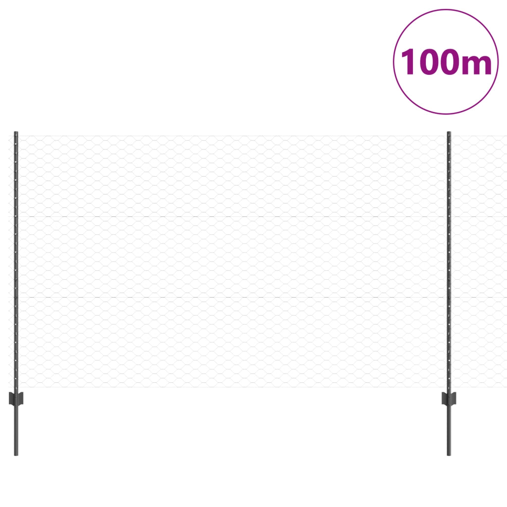 Pali per Recinzione  22 pz U-Channel Grigio 140 cm Acciaio