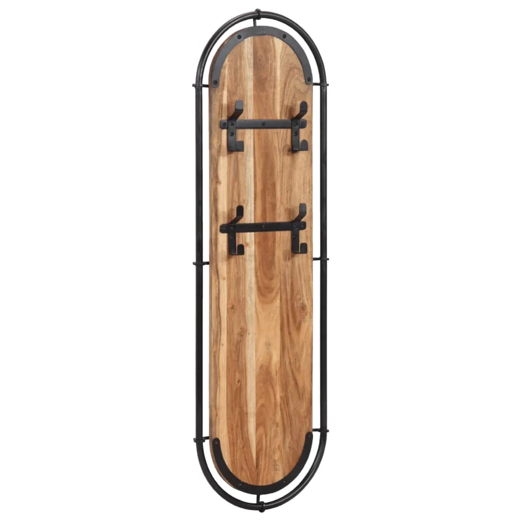 Set di 2 pratici appendiabiti da parete 34 x 110 cm salvaspazio design moderno in legno di acacia marrone 02_0057621