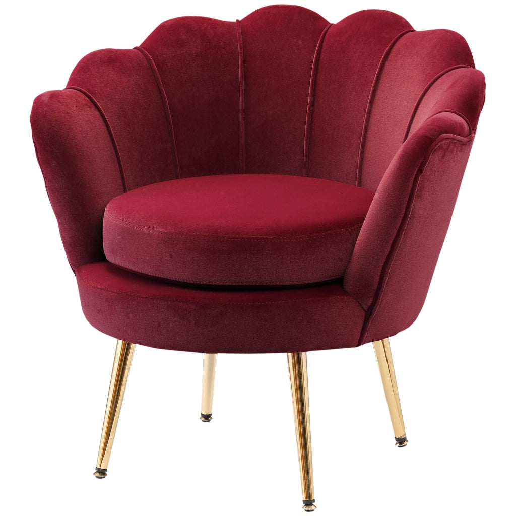 Poltrona Vintage ¨C zephmum ¨C Rosso Scuro, Tessuto, 76x67x74cm