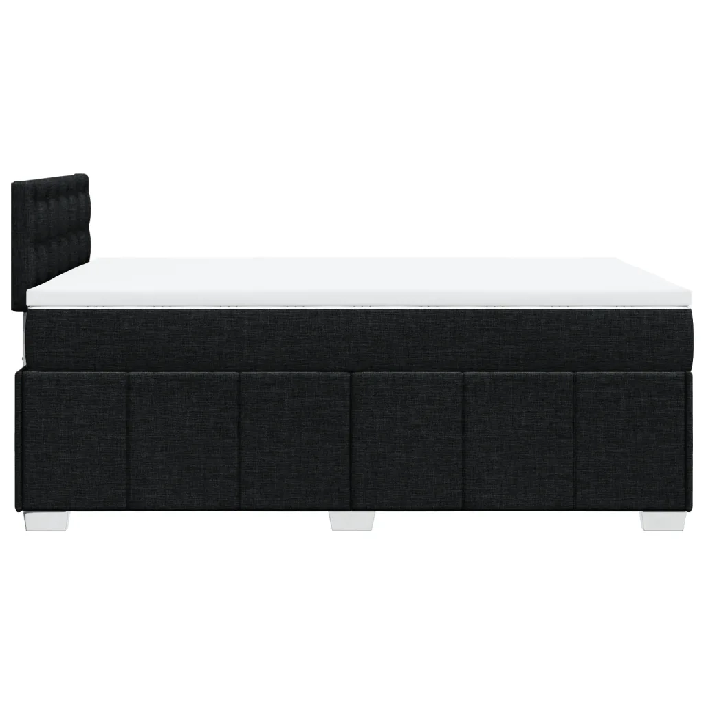 Giroletto a Molle con Materasso Nero 120x200 cm in Tessuto