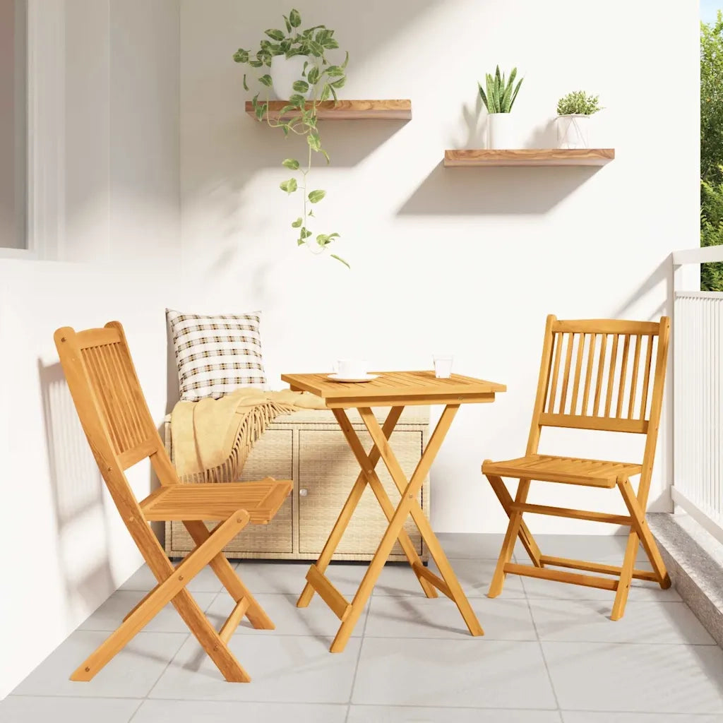 Set Bistro da Giardino 3 pcs Marrone Legno di Acacia Massello 42000950