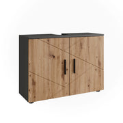 Mobiletto Irma Antracite/Rovere dorato 80 x 59 cm con 2 porte Vicco