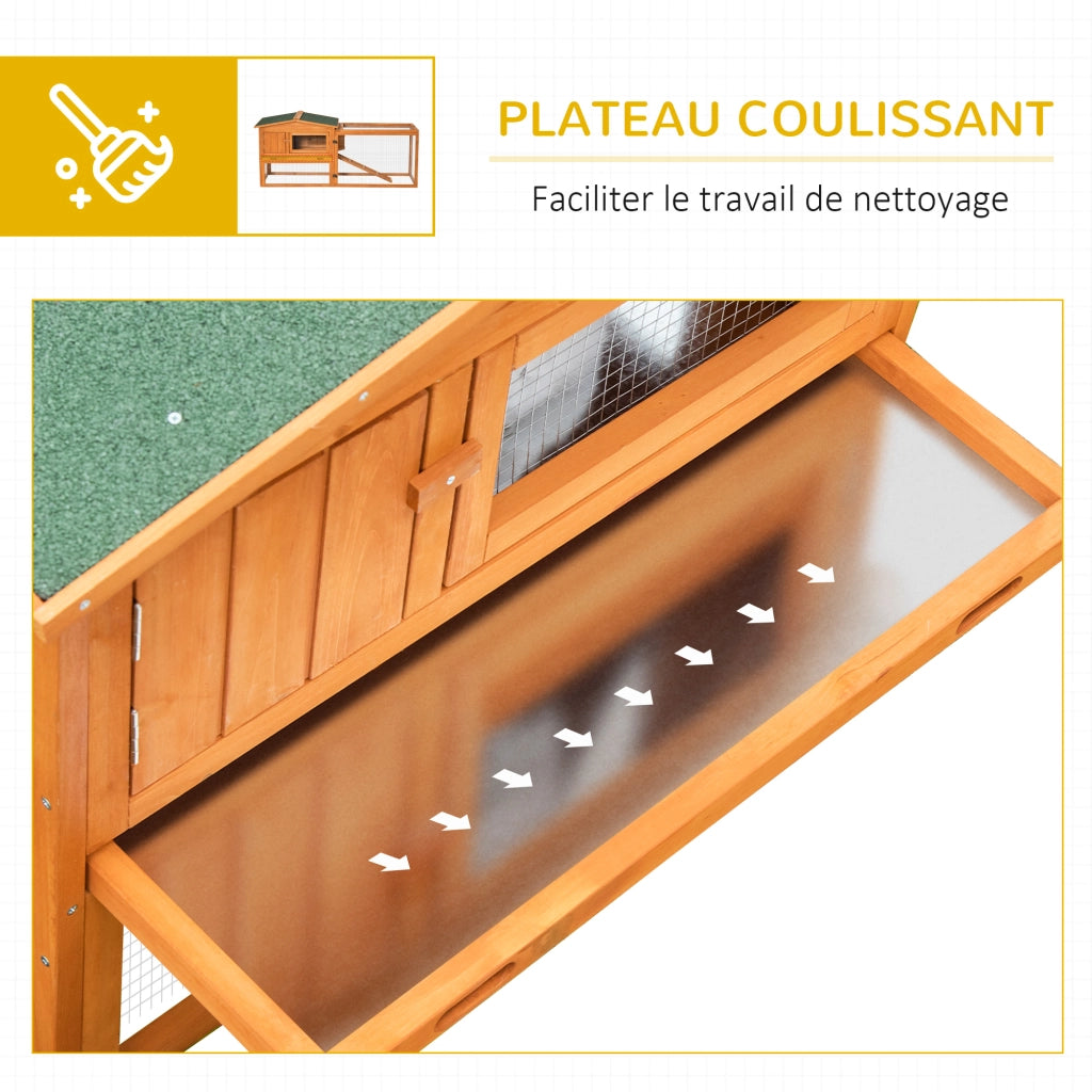 Gabbia per conigli 2 piani con telaio in legno ¨C zephmum ¨C 156x58x68 cm