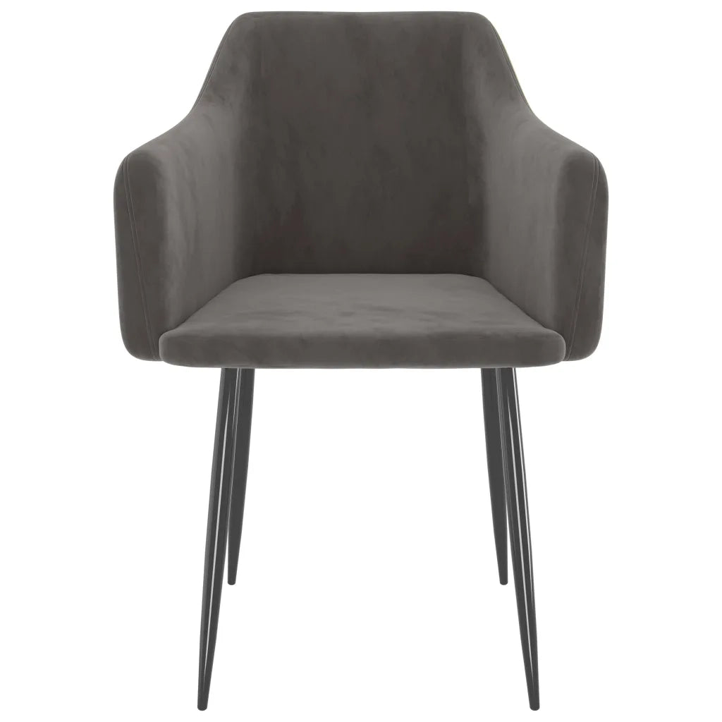 Sedie da Pranzo 2 pz Grigio Scuro in Velluto cod mxl 13546