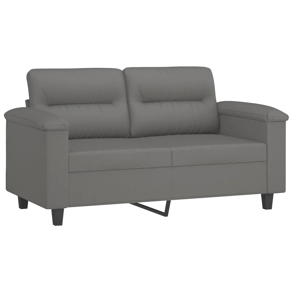 Set Divani 2 pz con Cuscini Grigio Scuro in Tessuto Microfibracod mxl 130752
