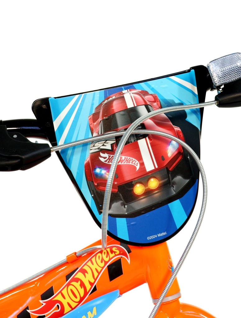 HOT WHEELS 16", bicicletta per bambini, adatta a bambini tra i 5 e i 7 anni, per altezza tra 105 e 135 cm, con borraccia