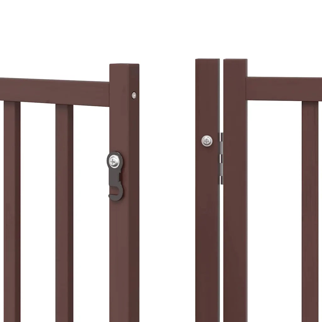 Cancello Cani Porta Pieghevole Marrone 9 Pannelli 450cm Pioppo 3155715