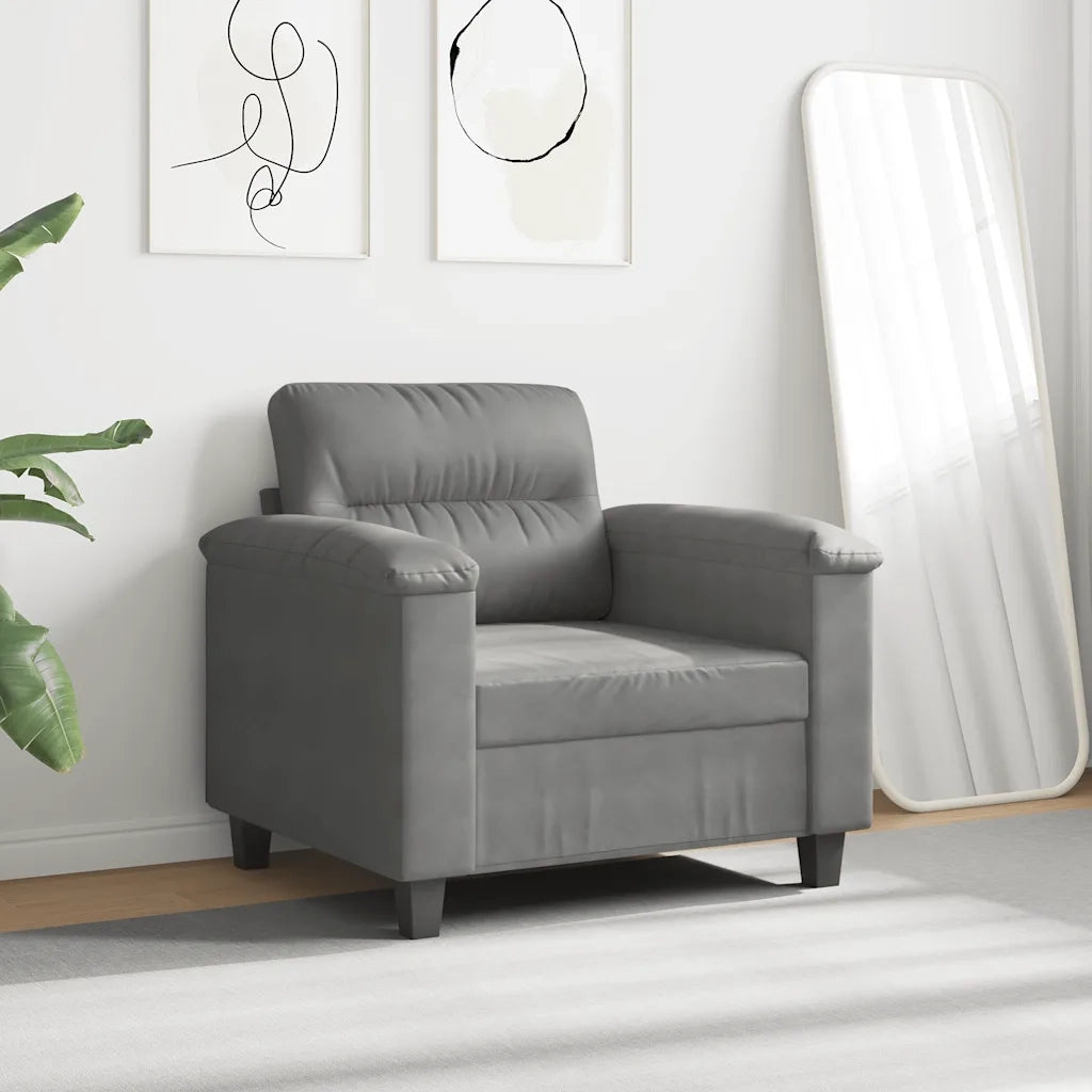 Poltrona-Divano Sedia-Poltroncina Grigio Scuro 60 cm in Tessuto Microfibra
