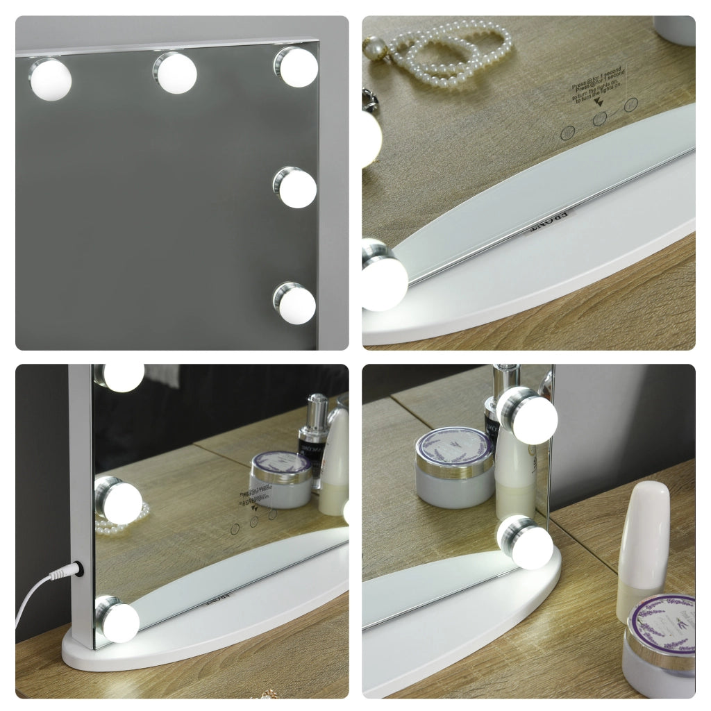 Specchio Trucco Hollywood ¨C zephmum ¨C Bianco 41,5x13,5x51 cm