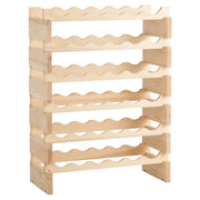 Porta bottiglie con capacit¨¤ 36 bottiglie di vino-Scaffale bottiglie di vino di legno con 6 livelli