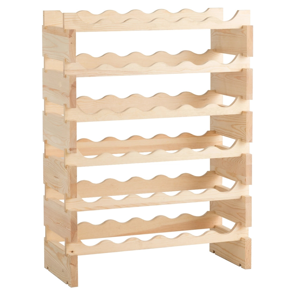 Porta bottiglie con capacit¨¤ 36 bottiglie di vino-Scaffale bottiglie di vino di legno con 6 livelli