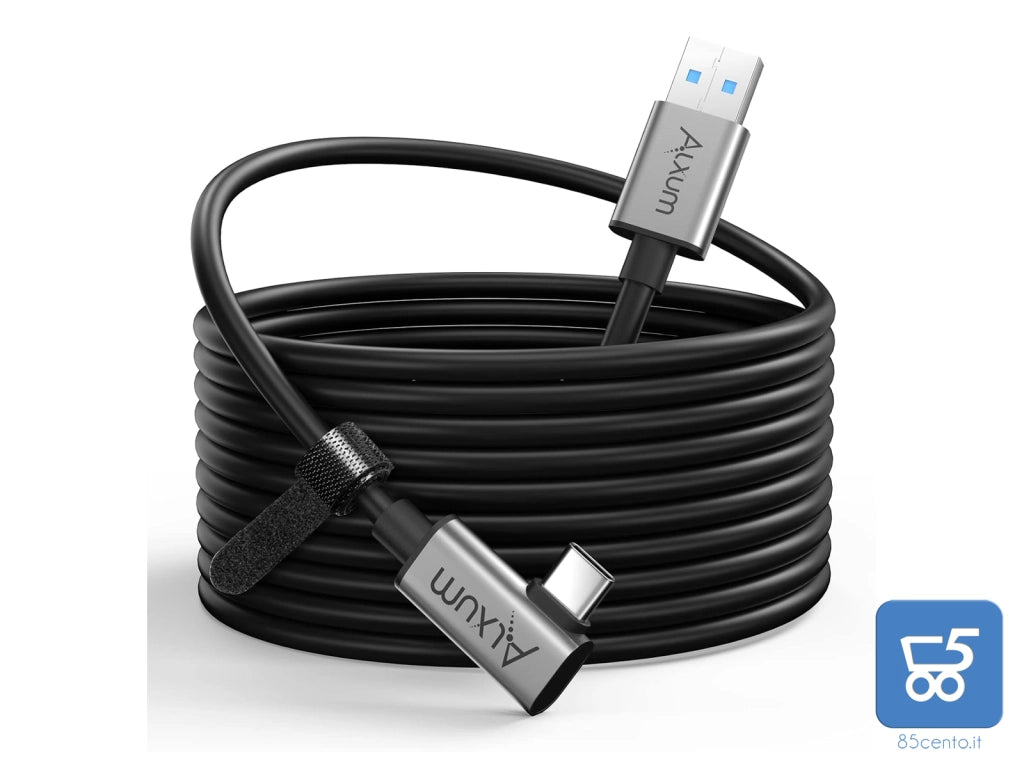 Cavo Link da USB 3.2 Gen 1 A a C per VR Oculus Quest 1/2 5 Gbps Trasferimento dati PC Alta Velocità e Ricarica Rapida 5 Metri