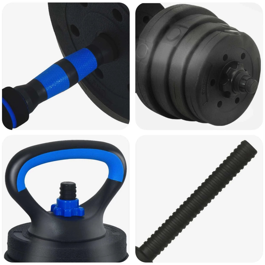 Set di manubri 4-in-1 30 kg Nero e Blu CFW7821054