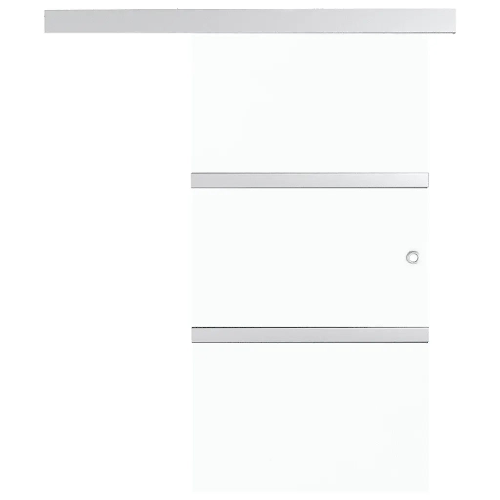 Porta Scorrevole in Vetro ESG e Alluminio 90x212cm Argento 288053