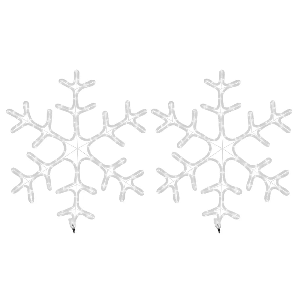 Figura Natalizia Fiocco di Neve LED 2 pz Bianco Caldo 59x59 cm cod mxl 33865
