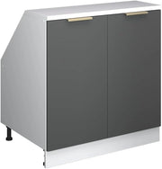 Mobile sottotetto Rion, Antracite-oro, 80 x 81.6 cm con 2 porte, carcassa 60 cm profondità, adatto per il salvaspazio sotto tetti spioventi