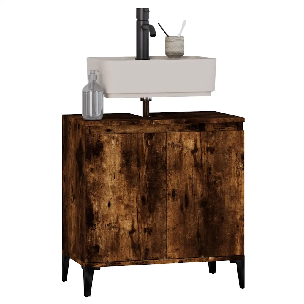Mobile Lavabo Rovere Fumo 58x33x60 cm in Legno Multistrato 821265