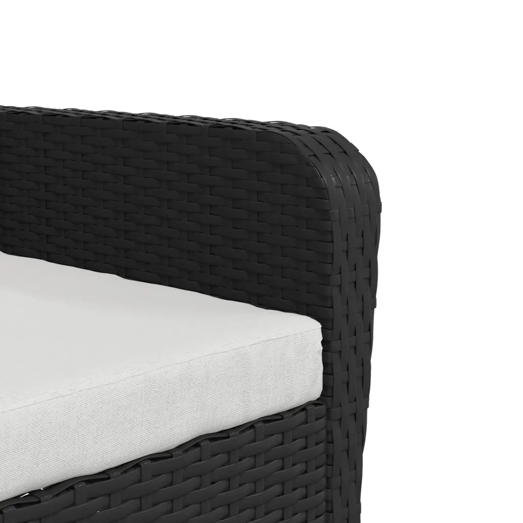 Poltrona da Giardino con Poggiapiedi in Polyrattan Nero CFW9822275