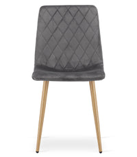 Sedia VALORA TURIN - Elegante sedia da pranzo imbottita in velluto grigio scuro CODICE 4029