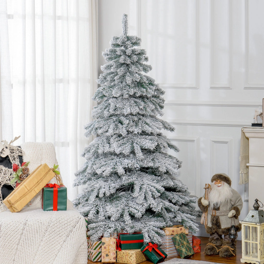 Albero di Natale Artificiale ¨C Zephmum ¨C Verde Bianco Nevato 180 cm