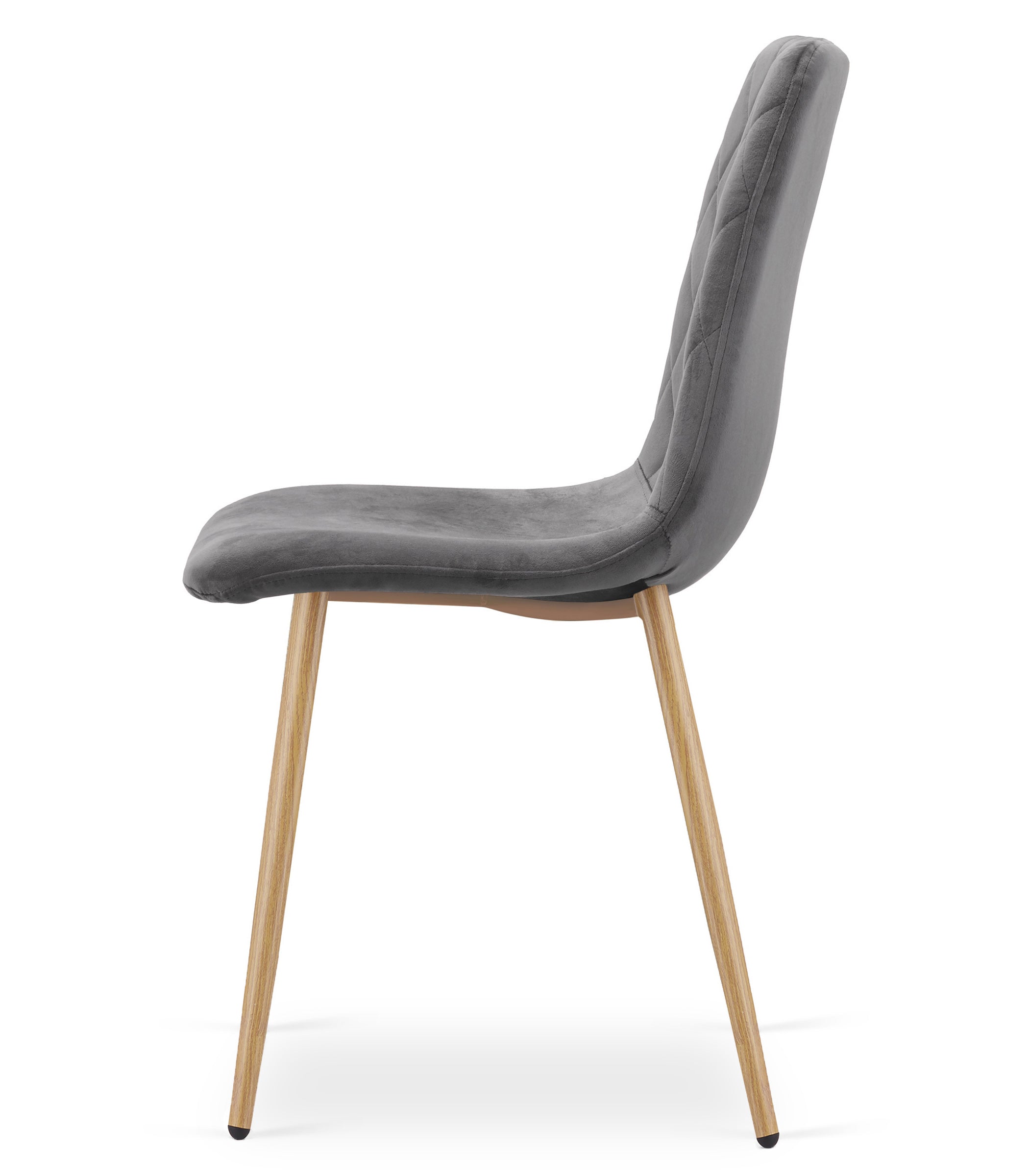 Sedia VALORA TURIN - Elegante sedia da pranzo imbottita in velluto grigio scuro CODICE 4029