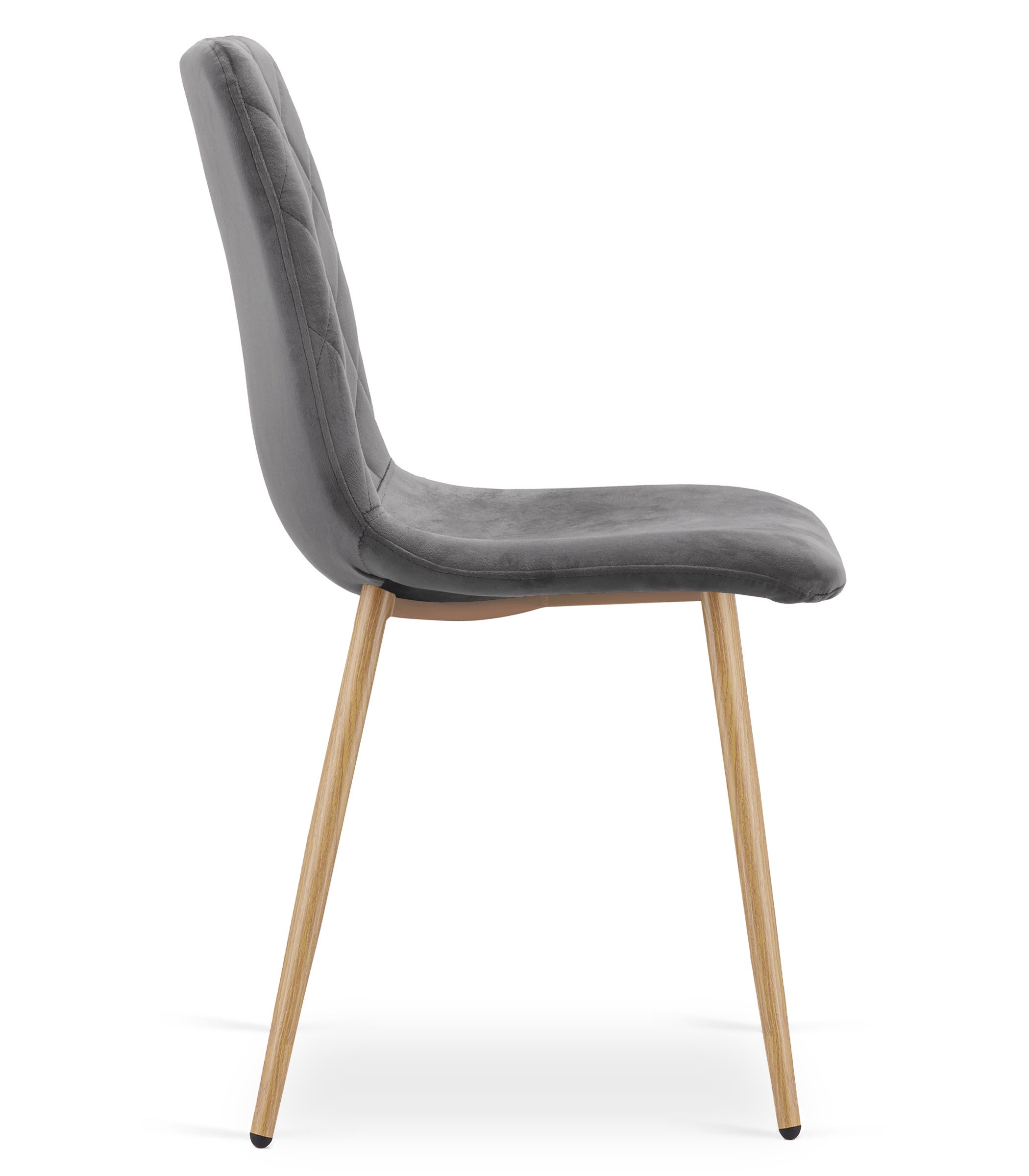 Sedia VALORA TURIN - Elegante sedia da pranzo imbottita in velluto grigio scuro CODICE 4029