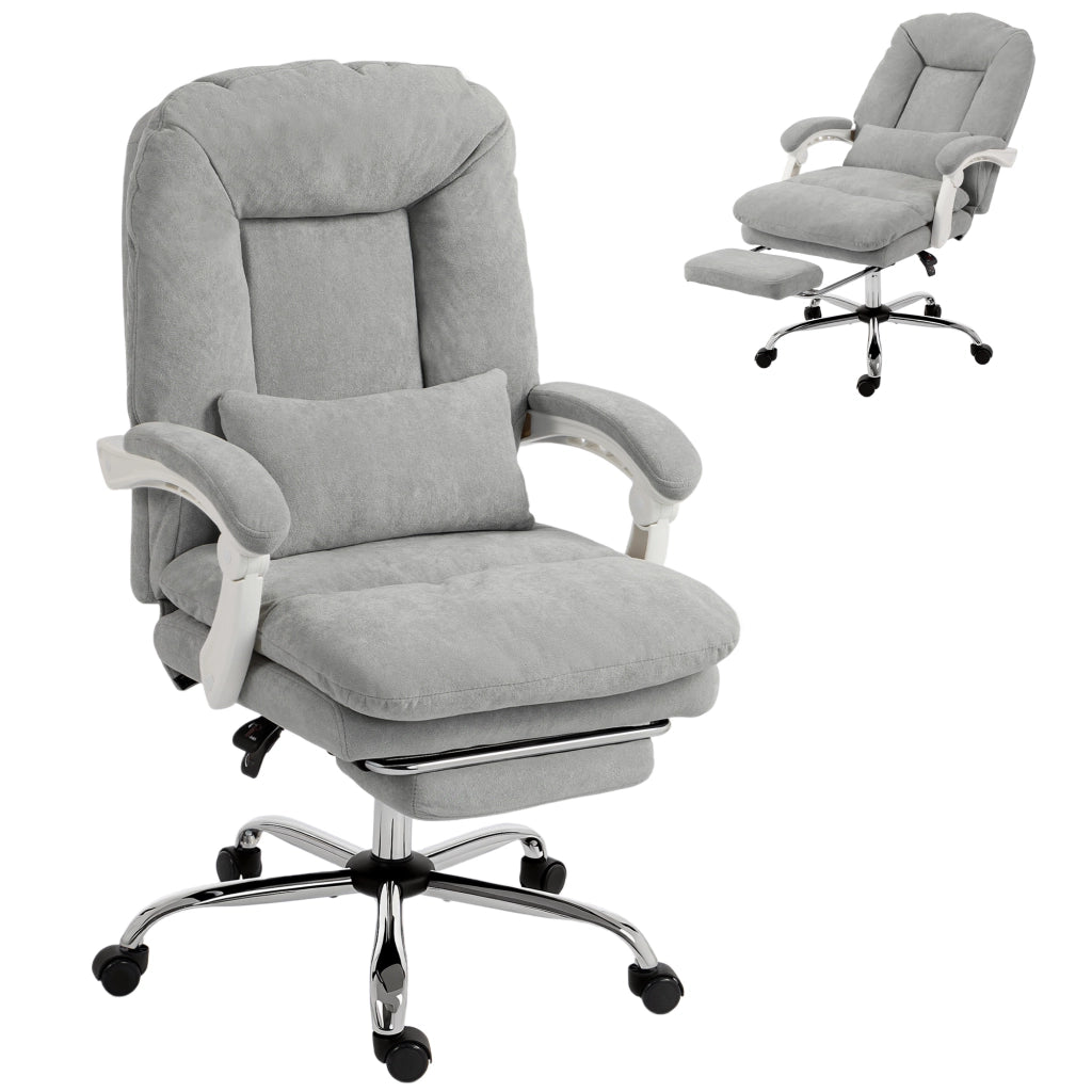 Poltrona da ufficio ergonomica reclinabile in velluto ¨C zephmum ¨C grigio chiaro