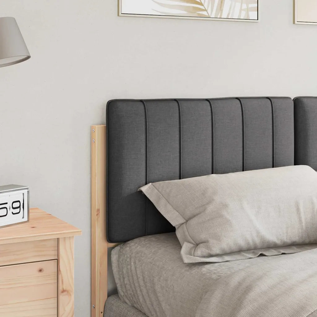 Testiera imbottita-Testiera con Cuscini-Testata Marrone e grigio scuro 140 cm Pino massello 796684