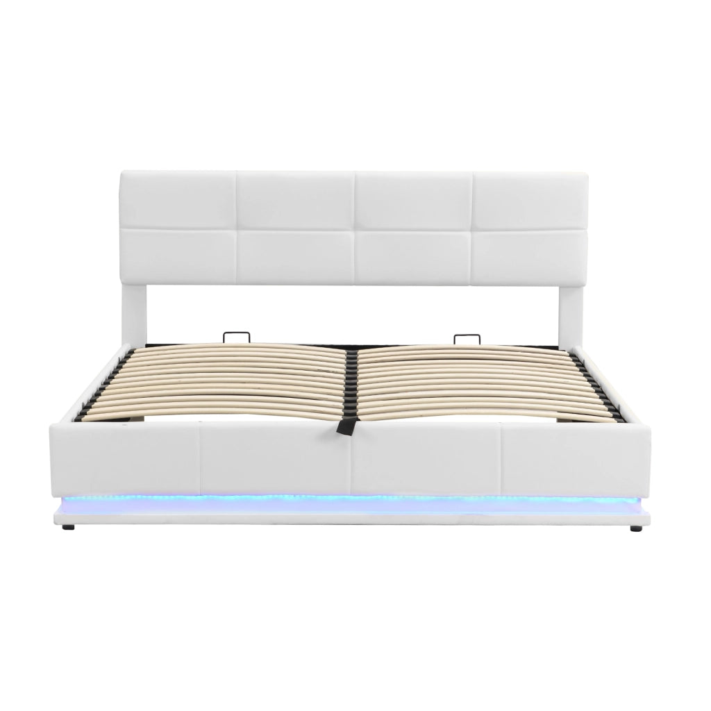 letto imbottito ecopelle bianco 180 x 200 cm