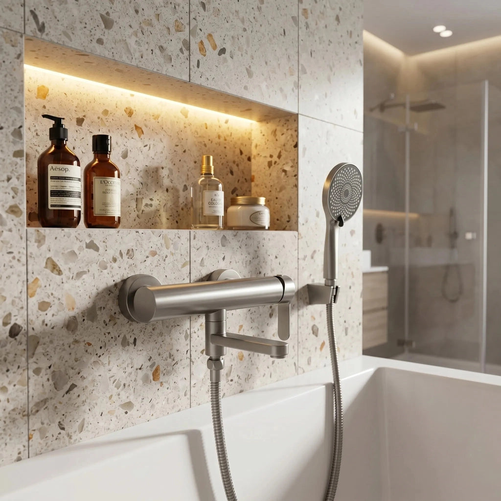 Miscelatore Per Vasca Rea Arcos Brushed Nickel