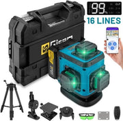 Set di Laser - Laser per Crociera - Laser - Set di Laser - Con App - Con Display - Con 2 x Batterie - Con Stativo - Con Accessori - 16 Linee - 4D