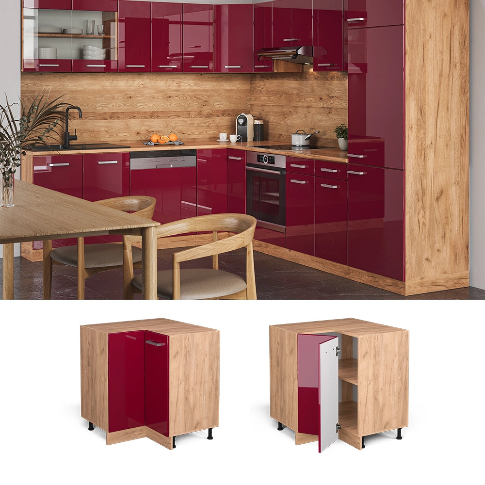 Vicco Mobile ad angolo cucina Rosso lucido 75.6 cm , PL Antracite