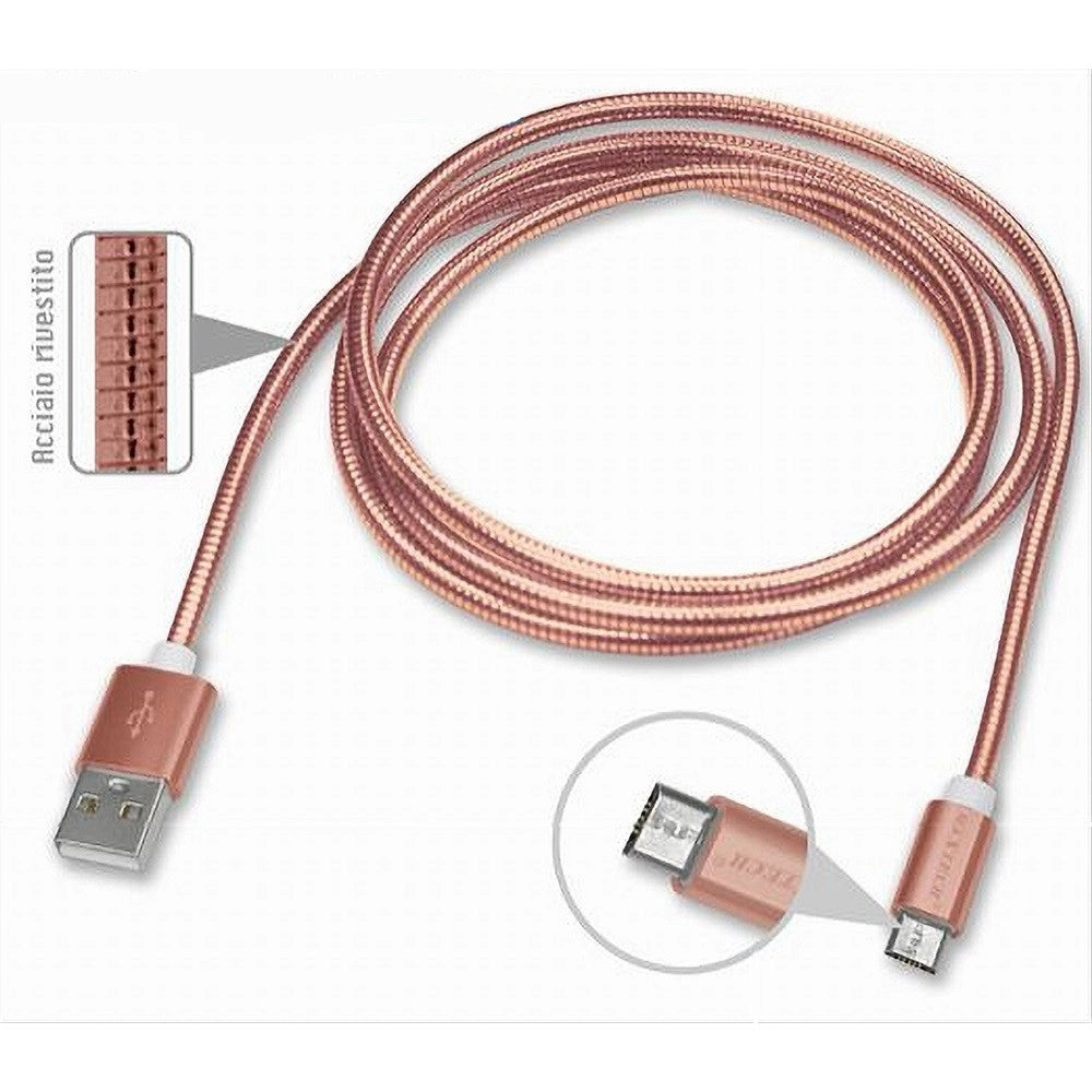 Trade Shop - Cavo Usb Steel Edition X Smartphone 5 Pin 5volt - 2100ma 1,0 Mt Maxtech F-s013 -