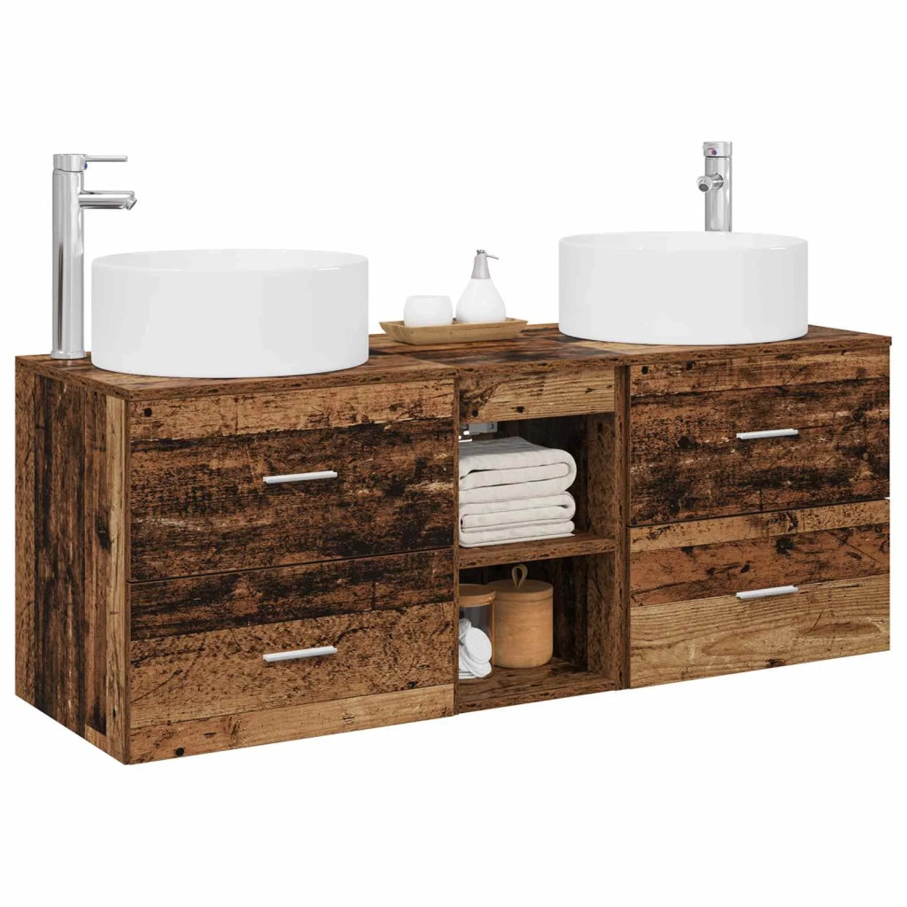 Set di mobili per il bagno 3 pz Legno antico 3405953