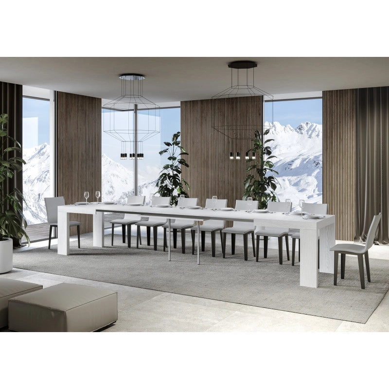 Tavolo allungabile 140/400x90 cm Roxell - Bianco Frassino