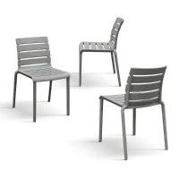 PAZZO DESIGN Sedia Brad Grigio set da 6 sedie in Polipropilene