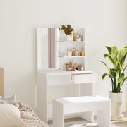 Toeletta con Specchio Bianco 74,5x40x141 cm 802804