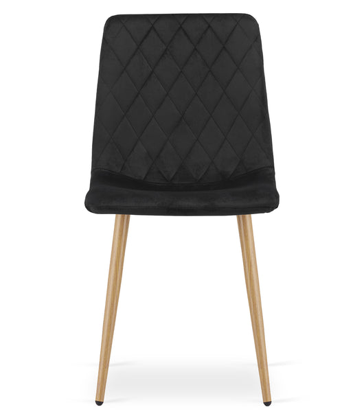 Sedia VALORA TURIN - Elegante sedia da pranzo imbottita in velluto nero