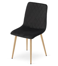 Sedia VALORA TURIN - Elegante sedia da pranzo imbottita in velluto nero