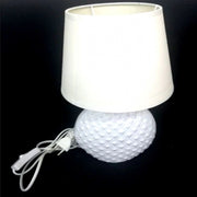 Trade Shop - Lampada Lume 32 Cm Bianco Con Paralume Da Tavolo Scrivania Comodino Casa Ufficio -